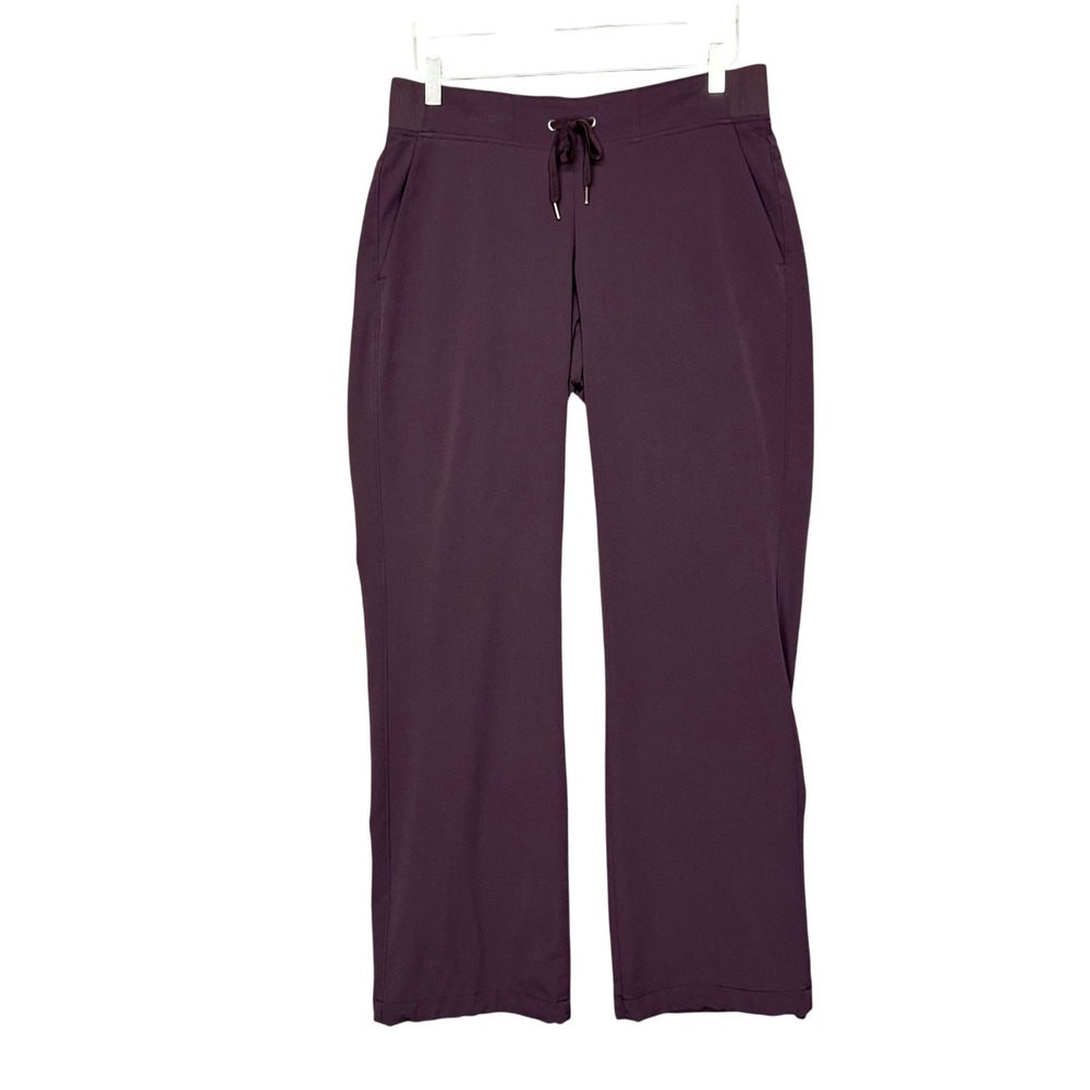 Athleta Pants Womens 8 Purple Straight Leg Drawstring Lounge‎ Athletic Stretch